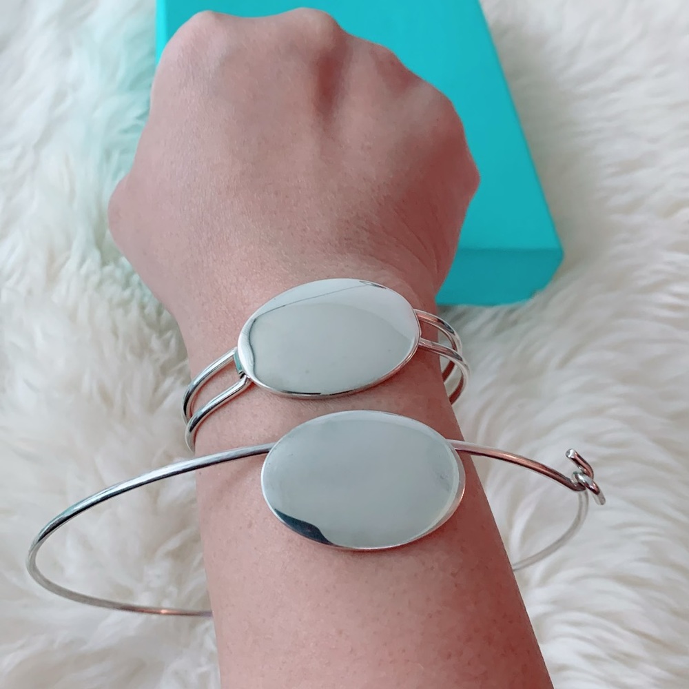 Tiffany & Co. Silver Round ID Cuff Bracelet with Tiffany Blue Box - Picture 6 of 12